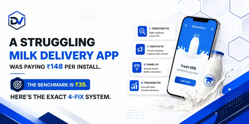 A Struggling Milk Delivery App Was Paying ₹148 Per Install. The Benchmark Is ₹35. Here’s the Exact 4-Fix System.